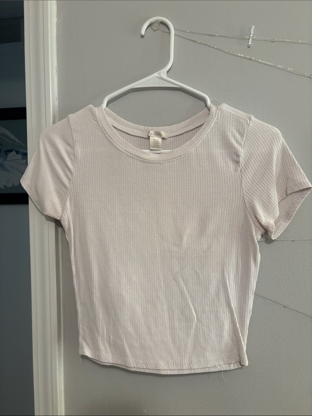 Bozzolo Light Lavender Ribbed Short Sleeve Tee